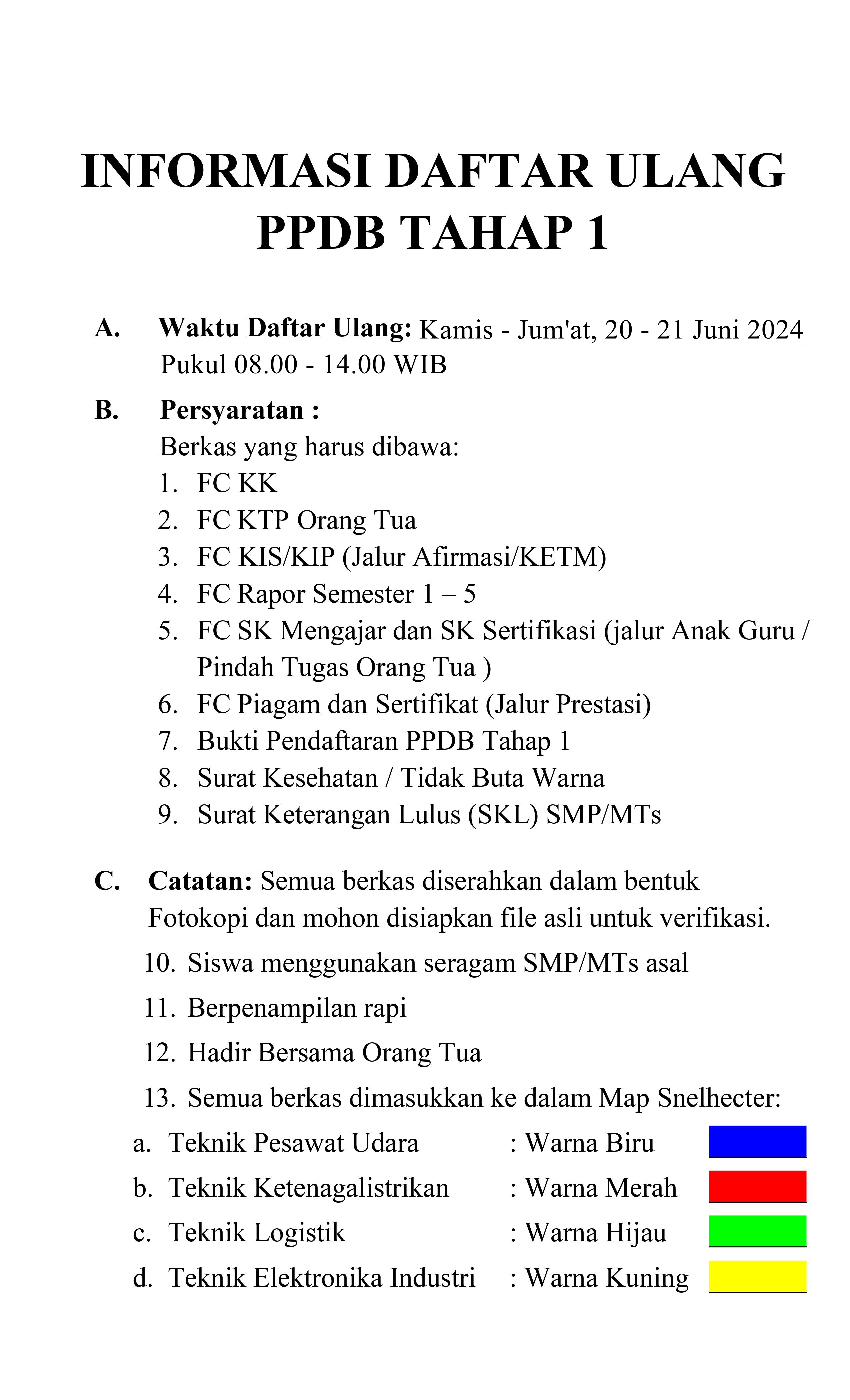 DAFTAR ULANG PPDB TAHAP 1 2425