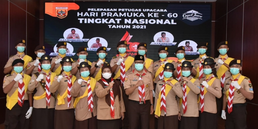 Pramuka SMKN 4 Depok Menjadi Bagian Dari Petugas Apel Besar Hari Pramuka Ke-60 Tahun 2021